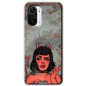 Xiaomi Redmi K40 Pro Devil Girl Baskılı Uyumlu Silikon Kılıf