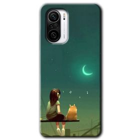 Xiaomi Redmi K40 Pro Kedili Kız Baskılı Uyumlu Silikon Kılıf