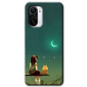 Xiaomi Redmi K40 Pro Kedili Kız Baskılı Uyumlu Silikon Kılıf
