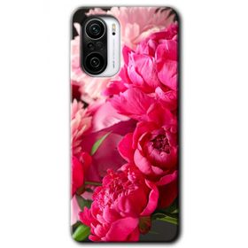 Xiaomi Redmi K40 Pro Kırmızı Beyaz Gül Baskılı Uyumlu Silikon Kılıf