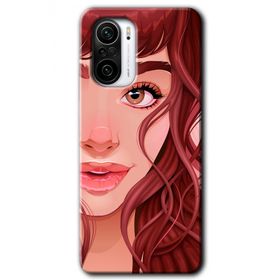 Xiaomi Redmi K40 Pro Kızıl Kız Baskılı Uyumlu Silikon Kılıf
