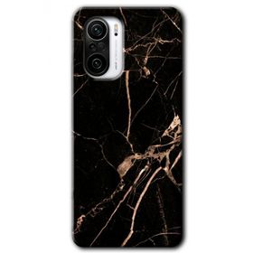 Xiaomi Redmi K40 Pro Siyah Gold Mermer Baskılı Uyumlu Silikon Kılıf