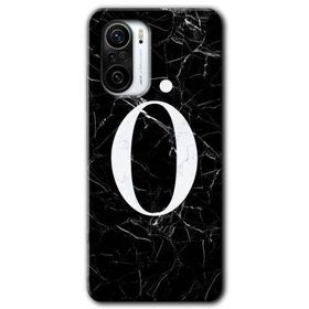 Xiaomi Redmi K40 Pro Siyah Mermer Desenli Ö Harfi Baskılı Uyumlu Silikon Kılıf