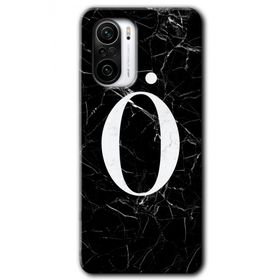 Xiaomi Redmi K40 Pro Siyah Mermer Desenli Ö Harfi Baskılı Uyumlu Silikon Kılıf