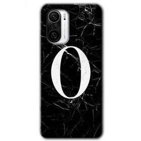 Xiaomi Redmi K40 Pro Siyah Mermer Desenli Ö Harfi Baskılı Uyumlu Silikon Kılıf