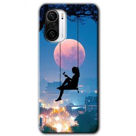 Xiaomi Redmi K40 Pro Yalnız Kadın Baskılı Uyumlu Silikon Kılıf