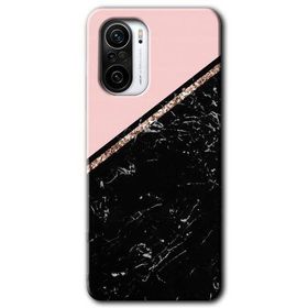 Xiaomi Redmi K40 Yarım Mermer Baskılı Uyumlu Silikon Kılıf