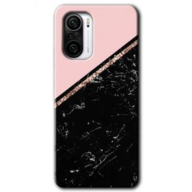 Xiaomi Redmi K40 Yarım Mermer Baskılı Uyumlu Silikon Kılıf