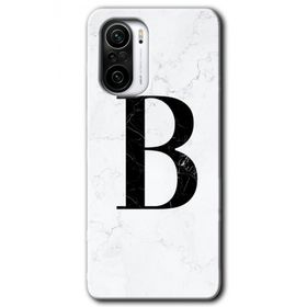Xiaomi Redmi Mi 11I Beyaz Mermer Desenli B Harfi Baskılı Uyumlu Silikon Kılıf