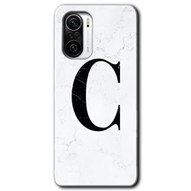 Xiaomi Redmi Mi 11I Beyaz Mermer Desenli C Harfi Baskılı Uyumlu Silikon Kılıf