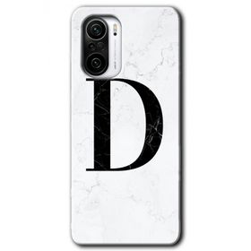 Xiaomi Redmi Mi 11I Beyaz Mermer Desenli D Harfi Baskılı Uyumlu Silikon Kılıf