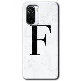 Xiaomi Redmi Mi 11I Beyaz Mermer Desenli F Harfi Baskılı Uyumlu Silikon Kılıf