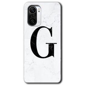 Xiaomi Redmi Mi 11I Beyaz Mermer Desenli G Harfi Baskılı Uyumlu Silikon Kılıf