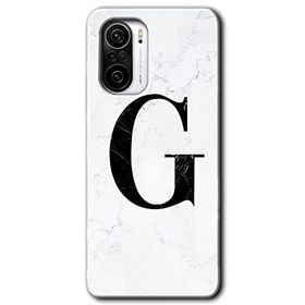 Xiaomi Redmi Mi 11I Beyaz Mermer Desenli G Harfi Baskılı Uyumlu Silikon Kılıf