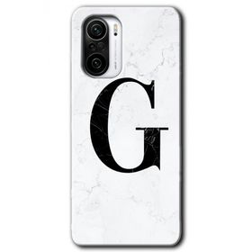 Xiaomi Redmi Mi 11I Beyaz Mermer Desenli G Harfi Baskılı Uyumlu Silikon Kılıf