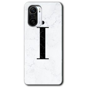 Xiaomi Redmi Mi 11I Beyaz Mermer Desenli İ Harfi Baskılı Uyumlu Silikon Kılıf