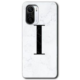 Xiaomi Redmi Mi 11I Beyaz Mermer Desenli İ Harfi Baskılı Uyumlu Silikon Kılıf