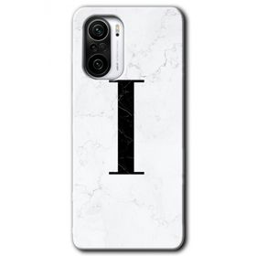 Xiaomi Redmi Mi 11I Beyaz Mermer Desenli İ Harfi Baskılı Uyumlu Silikon Kılıf