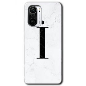 Xiaomi Redmi Mi 11I Beyaz Mermer Desenli İ Harfi Baskılı Uyumlu Silikon Kılıf