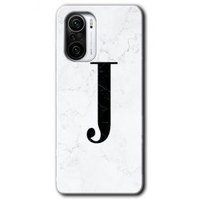 Xiaomi Redmi Mi 11I Beyaz Mermer Desenli J Harfi Baskılı Uyumlu Silikon Kılıf