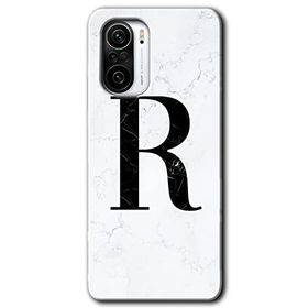 Xiaomi Redmi Mi 11I Beyaz Mermer Desenli R Harfi Baskılı Uyumlu Silikon Kılıf