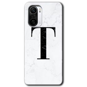 Xiaomi Redmi Mi 11I Beyaz Mermer Desenli T Harfi Baskılı Uyumlu Silikon Kılıf