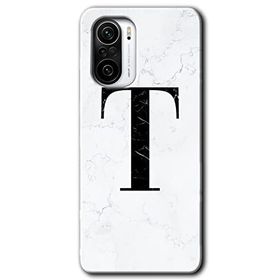 Xiaomi Redmi Mi 11I Beyaz Mermer Desenli T Harfi Baskılı Uyumlu Silikon Kılıf