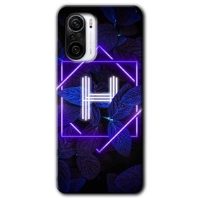 Xiaomi Redmi Mi 11I Dark Neon Yaprak H Harfi Baskılı Uyumlu Silikon Kılıf