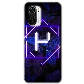 Xiaomi Redmi Mi 11I Dark Neon Yaprak H Harfi Baskılı Uyumlu Silikon Kılıf