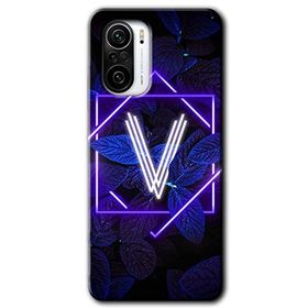 Xiaomi Redmi Mi 11I Dark Neon Yaprak V Harfi Baskılı Uyumlu Silikon Kılıf