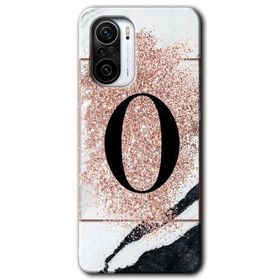 Xiaomi Redmi Mi 11I Pembe Mermer Desenli Ö Harfi Baskılı Uyumlu Silikon Kılıf