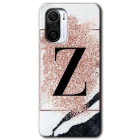 Xiaomi Redmi Mi 11I Pembe Mermer Desenli Z Harfi Baskılı Uyumlu Silikon Kılıf