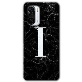 Xiaomi Redmi Mi 11I Siyah Mermer Desenli I Harfi Baskılı Uyumlu Silikon Kılıf