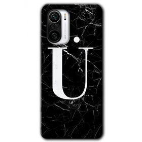 Xiaomi Redmi Mi 11I Siyah Mermer Desenli U Harfi Baskılı Uyumlu Silikon Kılıf