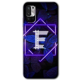 Xiaomi Redmi Note 10 5G Dark Neon Yaprak E Harfi Baskılı Uyumlu Silikon Kılıf