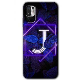 Xiaomi Redmi Note 10 5G Dark Neon Yaprak J Harfi Baskılı Uyumlu Silikon Kılıf