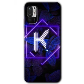 Xiaomi Redmi Note 10 5G Dark Neon Yaprak K Harfi Baskılı Uyumlu Silikon Kılıf