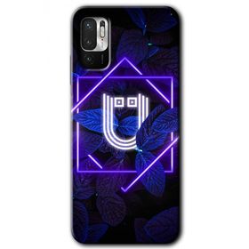 Xiaomi Redmi Note 10 5G Dark Neon Yaprak Ü Harfi Baskılı Uyumlu Silikon Kılıf