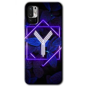Xiaomi Redmi Note 10 5G Dark Neon Yaprak Y Harfi Baskılı Uyumlu Silikon Kılıf