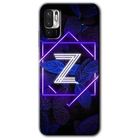 Xiaomi Redmi Note 10 5G Dark Neon Yaprak Z Harfi Baskılı Uyumlu Silikon Kılıf