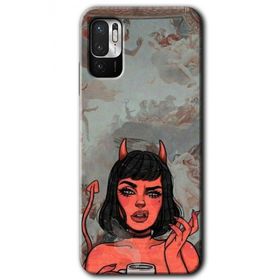 Xiaomi Redmi Note 10 5G Devil Girl Baskılı Uyumlu Silikon Kılıf