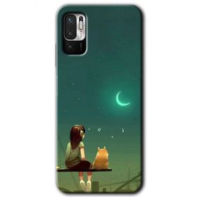Xiaomi Redmi Note 10 5G Kedili Kız Baskılı Uyumlu Silikon Kılıf