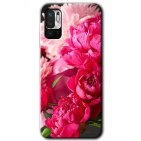 Xiaomi Redmi Note 10 5G Kırmızı Beyaz Gül Baskılı Uyumlu Silikon Kılıf