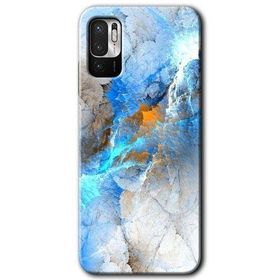 Xiaomi Redmi Note 10 5G Mavi Buzul Baskılı Uyumlu Silikon Kılıf