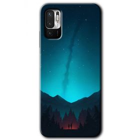 Xiaomi Redmi Note 10 5G Night Fores Mount Baskılı Uyumlu Silikon Kılıf