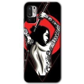 Xiaomi Redmi Note 10 5G Samurai Girl Baskılı Uyumlu Silikon Kılıf