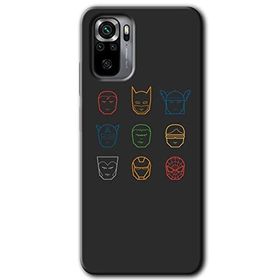 Xiaomi Redmi Note 10 Avengers Minimalism Baskılı Uyumlu Silikon Kılıf
