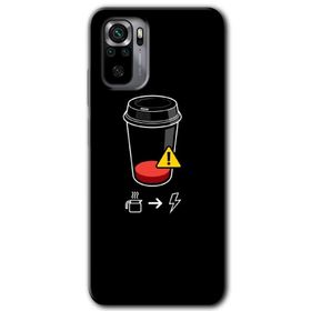 Xiaomi Redmi Note 10 Coffee Battery Baskılı Uyumlu Silikon Kılıf