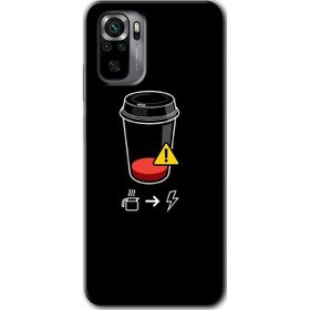 Xiaomi Redmi Note 10 Coffee Battery Baskılı Uyumlu Silikon Kılıf