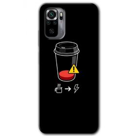 Xiaomi Redmi Note 10 Coffee Battery Baskılı Uyumlu Silikon Kılıf